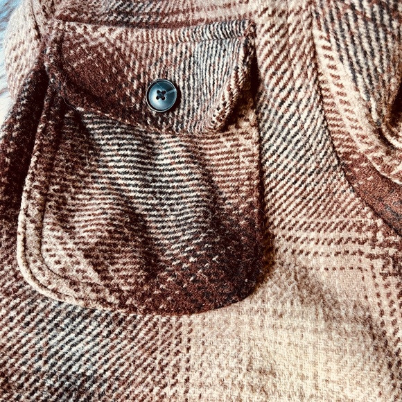 Jachs Brown Plaid Wool Blend Shirt Jacket - Picture 7 of 13